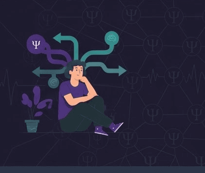Ilustración de estudiante de Psicología repasando el PIR